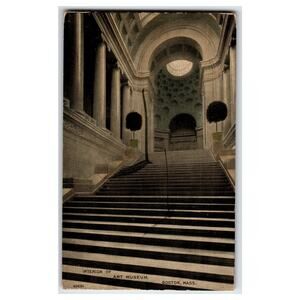 Vintage Boston Art Museum Interior Postcard PCC Linen 5.5x3.5